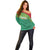 Custom Guyana Football Off Shoulder Sweater Go Golden Jaguars Green Version - Wonder Print Shop