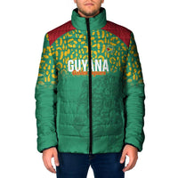 Custom Guyana Football Padded Jacket Go Golden Jaguars Green Version - Wonder Print Shop