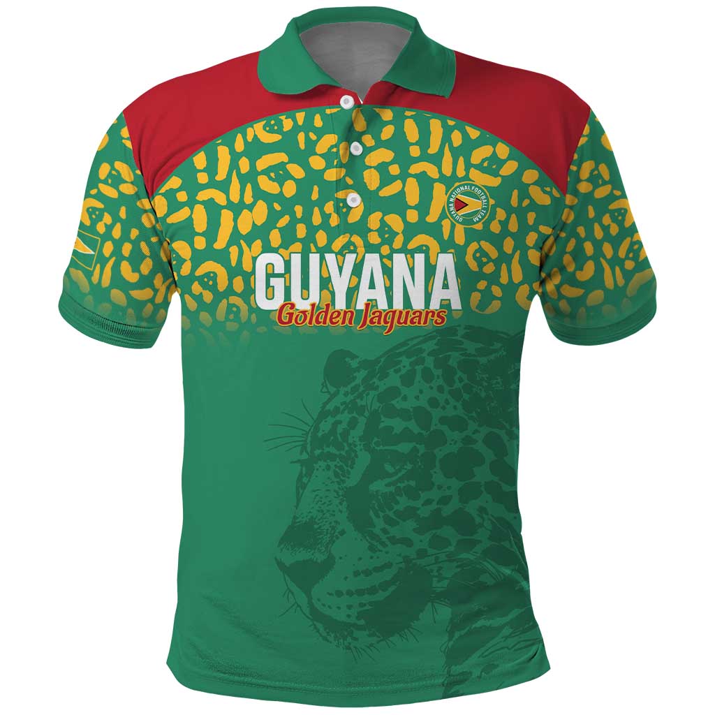 Custom Guyana Football Polo Shirt Go Golden Jaguars Green Version - Wonder Print Shop