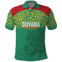 Custom Guyana Football Polo Shirt Go Golden Jaguars Green Version - Wonder Print Shop