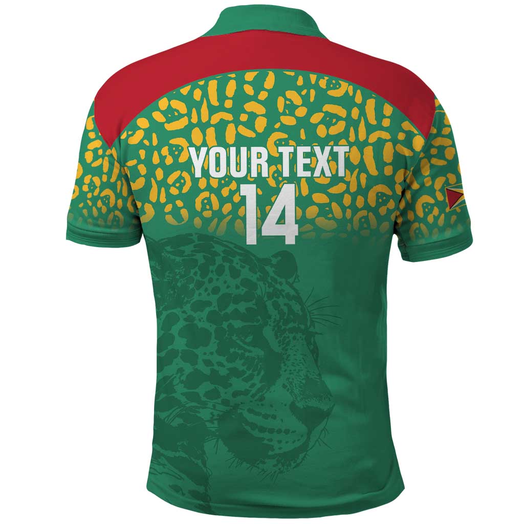 Custom Guyana Football Polo Shirt Go Golden Jaguars Green Version - Wonder Print Shop