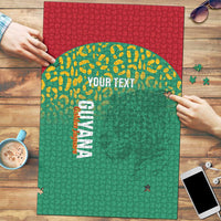Custom Guyana Football Puzzle Go Golden Jaguars Green Version - Wonder Print Shop