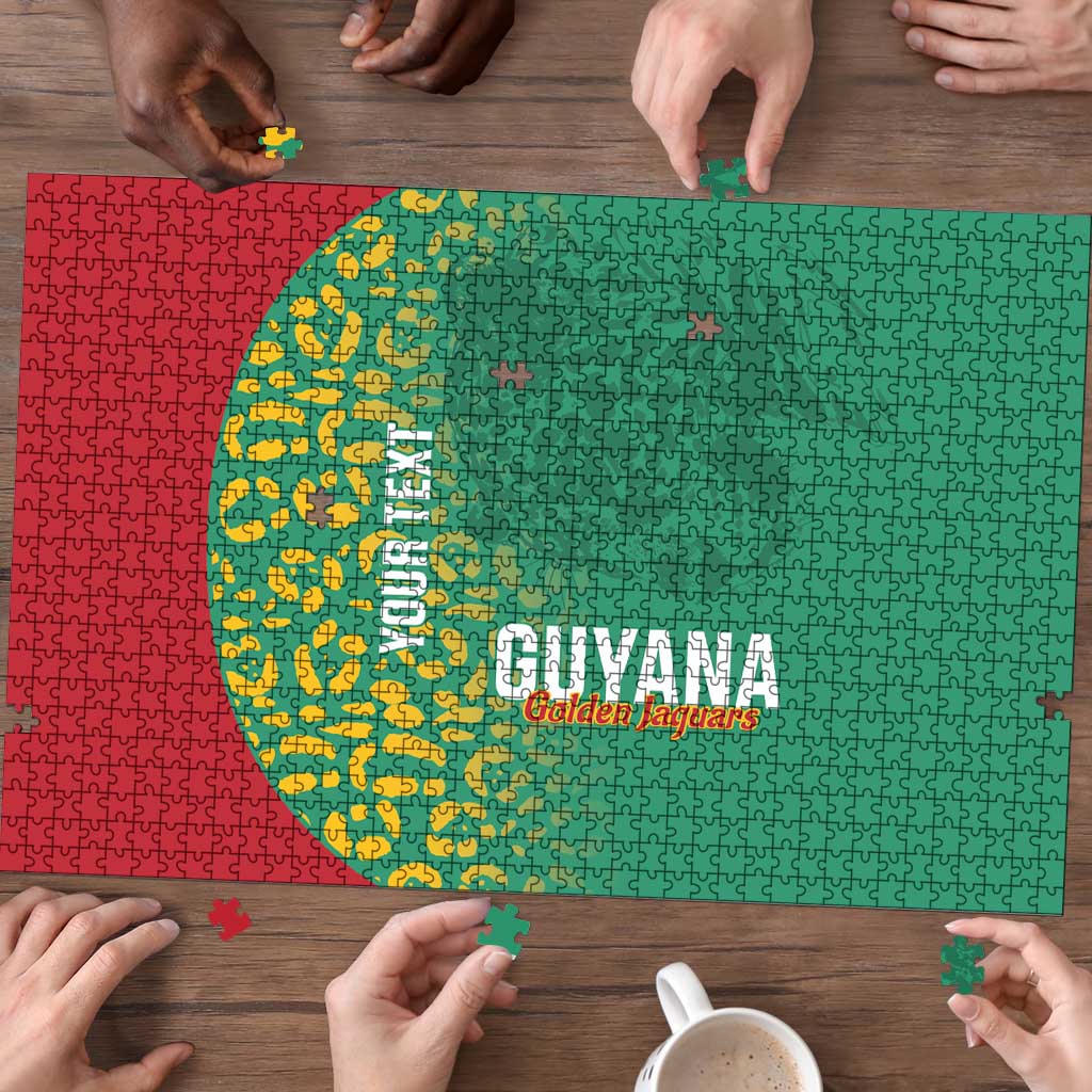 Custom Guyana Football Puzzle Go Golden Jaguars Green Version - Wonder Print Shop