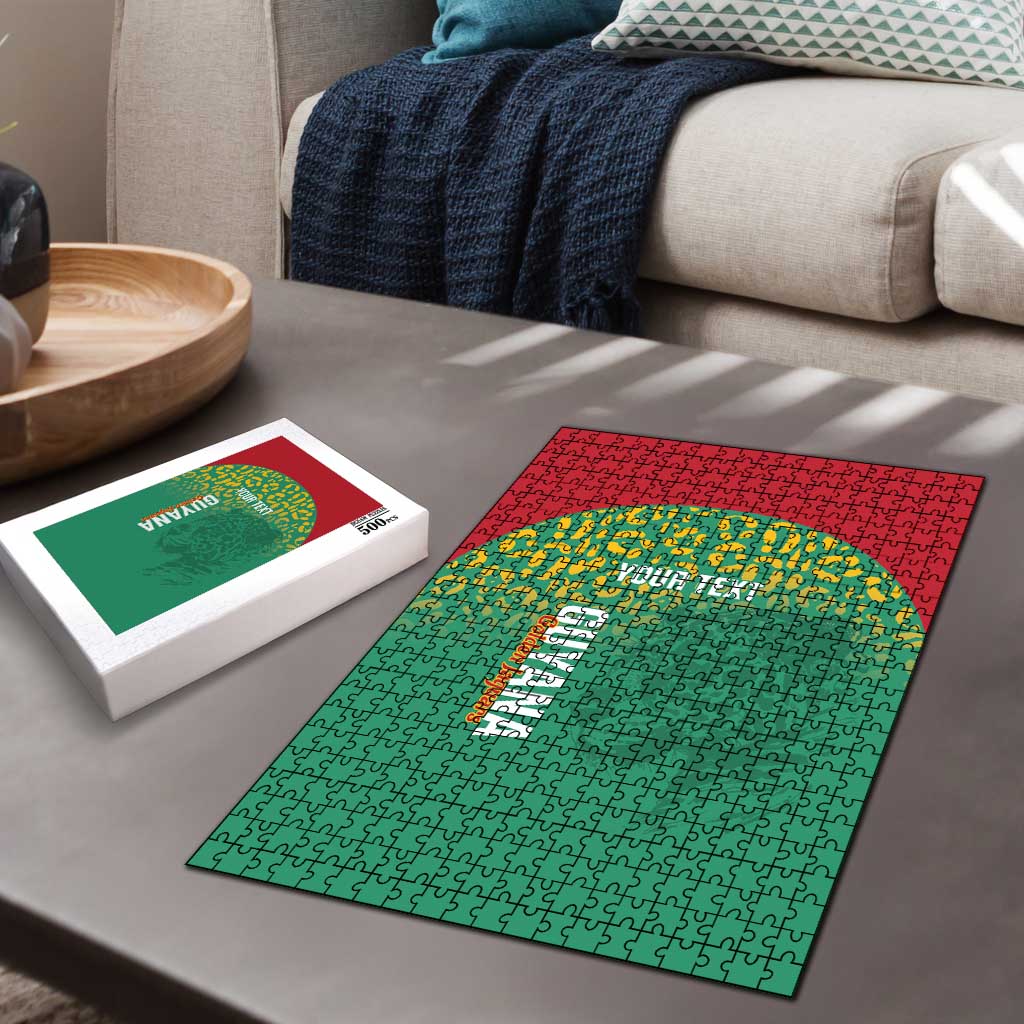 Custom Guyana Football Puzzle Go Golden Jaguars Green Version - Wonder Print Shop