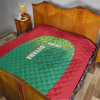 Custom Guyana Football Quilt Go Golden Jaguars Green Version - Wonder Print Shop