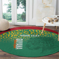 Custom Guyana Football Round Carpet Go Golden Jaguars Green Version - Wonder Print Shop