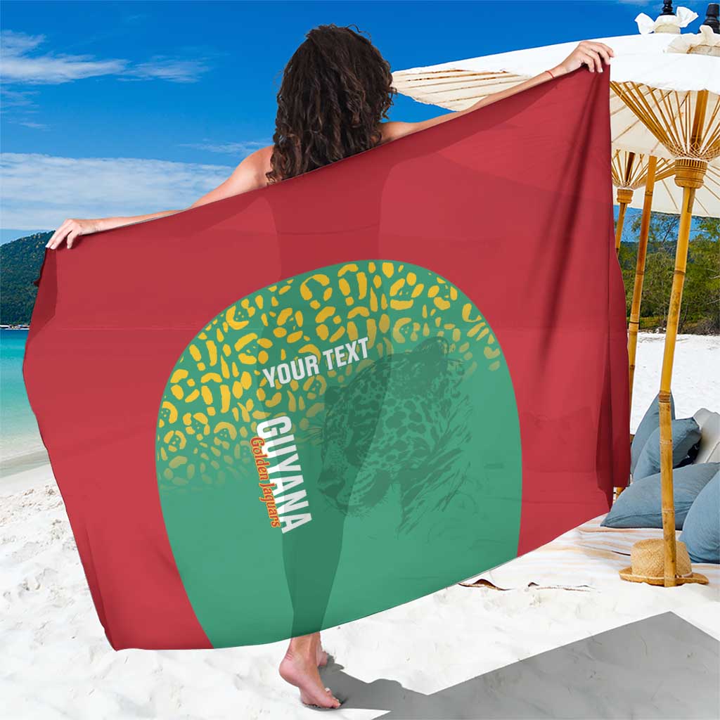 Custom Guyana Football Sarong Go Golden Jaguars Green Version - Wonder Print Shop