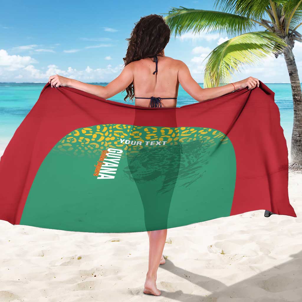 Custom Guyana Football Sarong Go Golden Jaguars Green Version - Wonder Print Shop