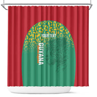 Custom Guyana Football Shower Curtain Go Golden Jaguars Green Version - Wonder Print Shop