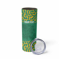 Custom Guyana Football Skinny Tumbler Go Golden Jaguars Green Version - Wonder Print Shop