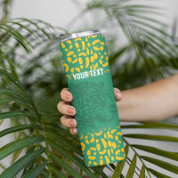 Custom Guyana Football Skinny Tumbler Go Golden Jaguars Green Version - Wonder Print Shop