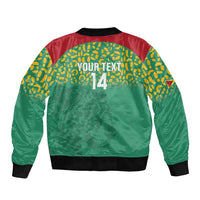 Custom Guyana Football Sleeve Zip Bomber Jacket Go Golden Jaguars Green Version - Wonder Print Shop