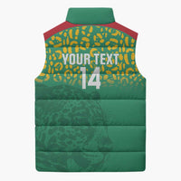 Custom Guyana Football Sleeveless Puffer Jacket Go Golden Jaguars Green Version - Wonder Print Shop
