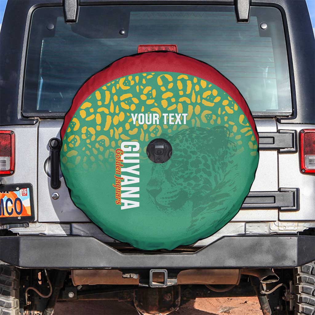 Custom Guyana Football Spare Tire Cover Go Golden Jaguars Green Version - Wonder Print Shop