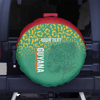 Custom Guyana Football Spare Tire Cover Go Golden Jaguars Green Version - Wonder Print Shop