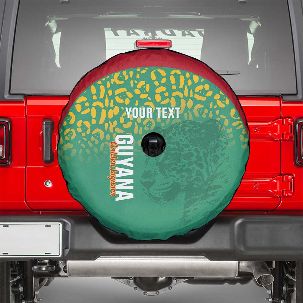 Custom Guyana Football Spare Tire Cover Go Golden Jaguars Green Version - Wonder Print Shop