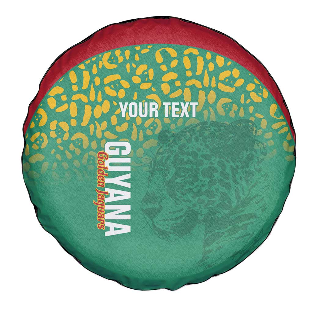 Custom Guyana Football Spare Tire Cover Go Golden Jaguars Green Version - Wonder Print Shop