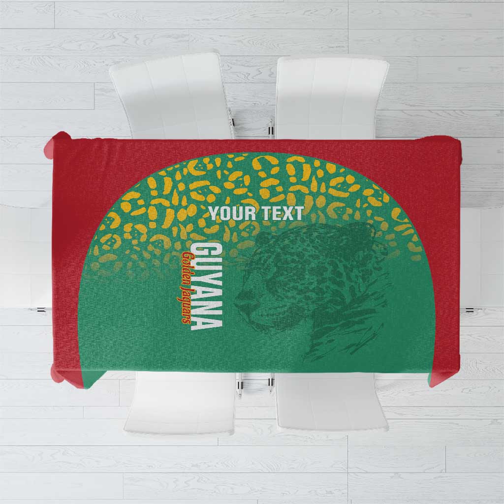 Custom Guyana Football Tablecloth Go Golden Jaguars Green Version - Wonder Print Shop