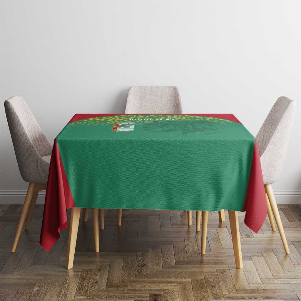 Custom Guyana Football Tablecloth Go Golden Jaguars Green Version - Wonder Print Shop