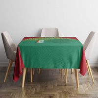 Custom Guyana Football Tablecloth Go Golden Jaguars Green Version - Wonder Print Shop
