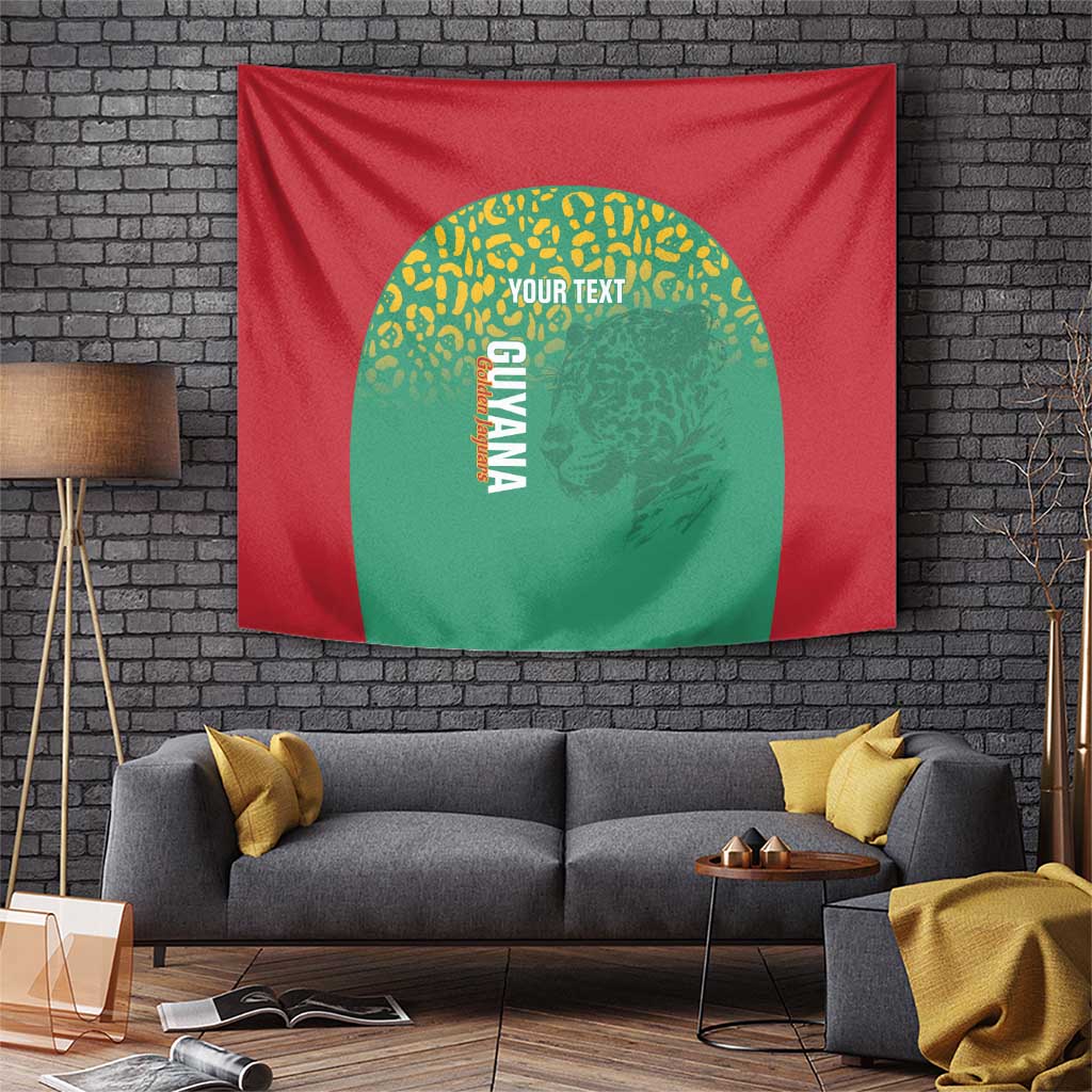Custom Guyana Football Tapestry Go Golden Jaguars Green Version - Wonder Print Shop