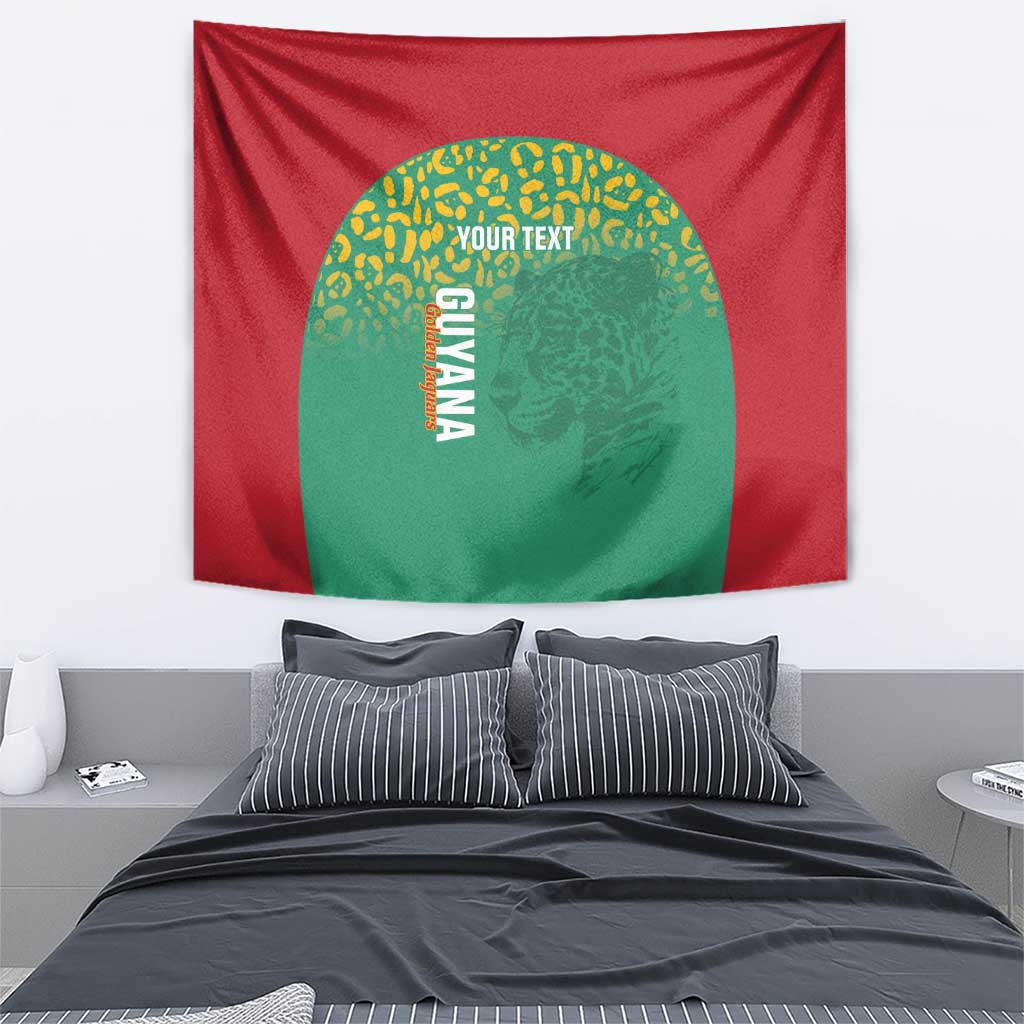 Custom Guyana Football Tapestry Go Golden Jaguars Green Version - Wonder Print Shop