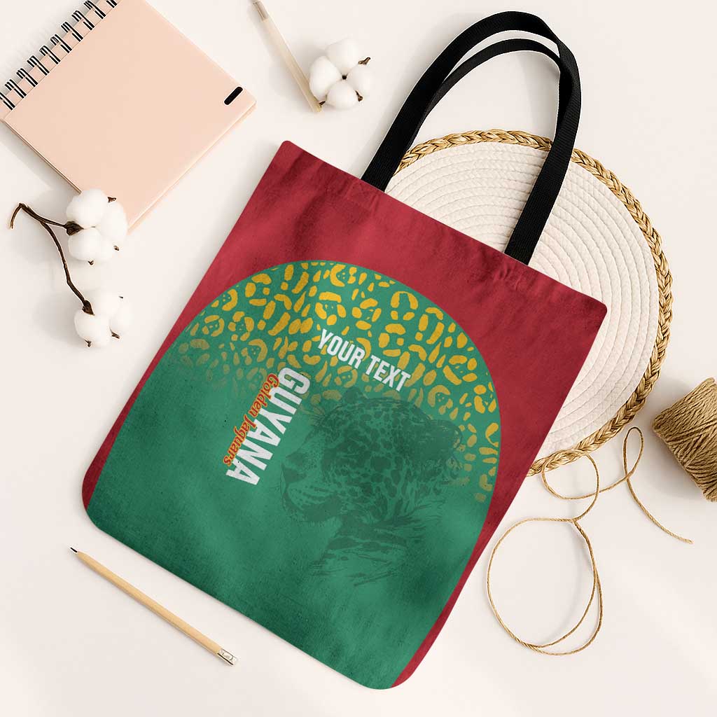 Custom Guyana Football Tote Bag Go Golden Jaguars Green Version - Wonder Print Shop