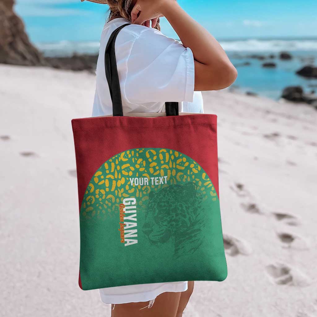 Custom Guyana Football Tote Bag Go Golden Jaguars Green Version - Wonder Print Shop