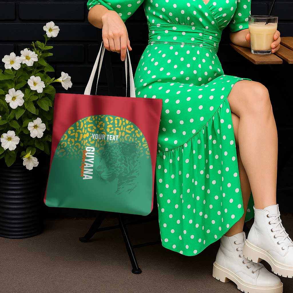 Custom Guyana Football Tote Bag Go Golden Jaguars Green Version - Wonder Print Shop