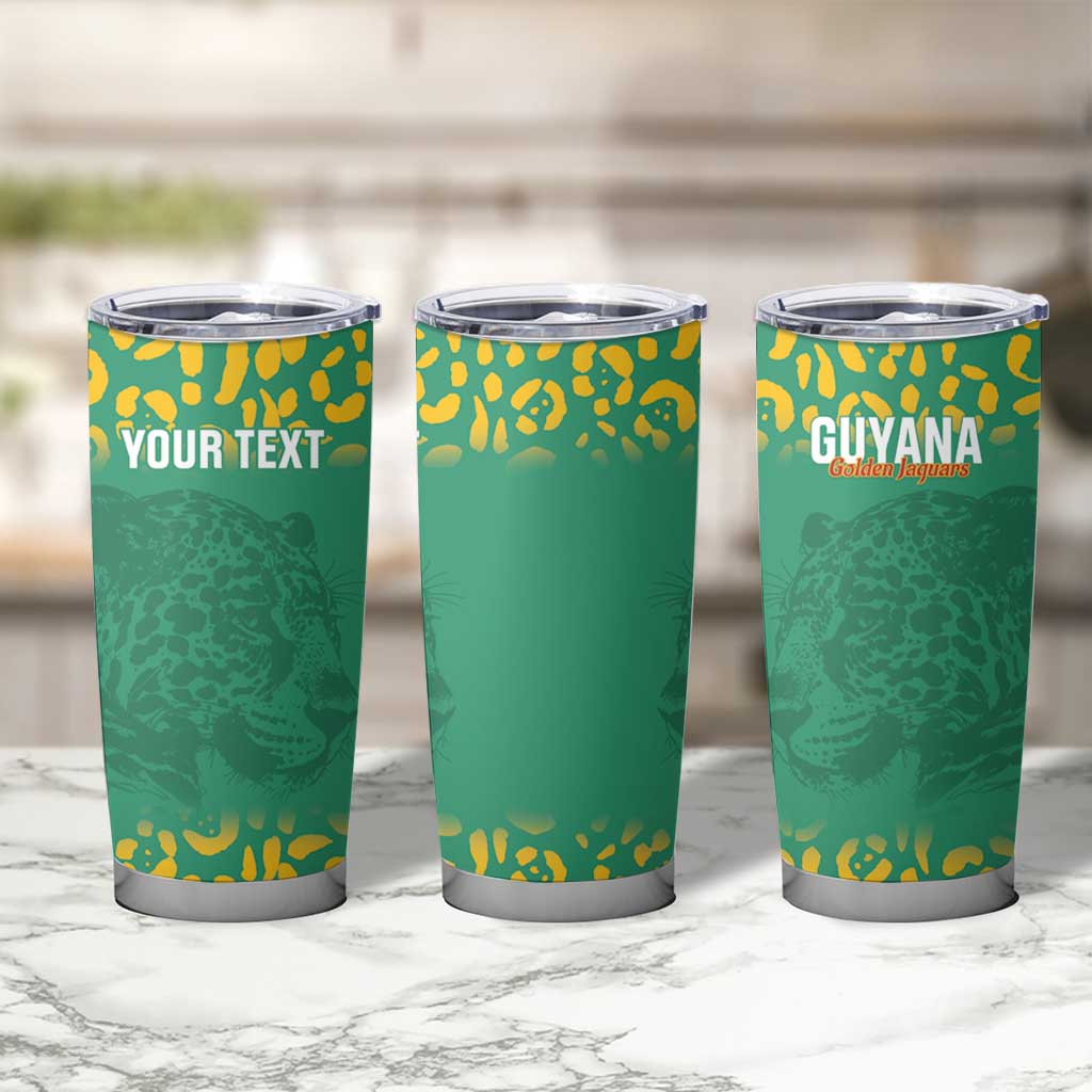 Custom Guyana Football Tumbler Cup Go Golden Jaguars Green Version - Wonder Print Shop