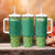 Custom Guyana Football Tumbler With Handle Go Golden Jaguars Green Version - Wonder Print Shop
