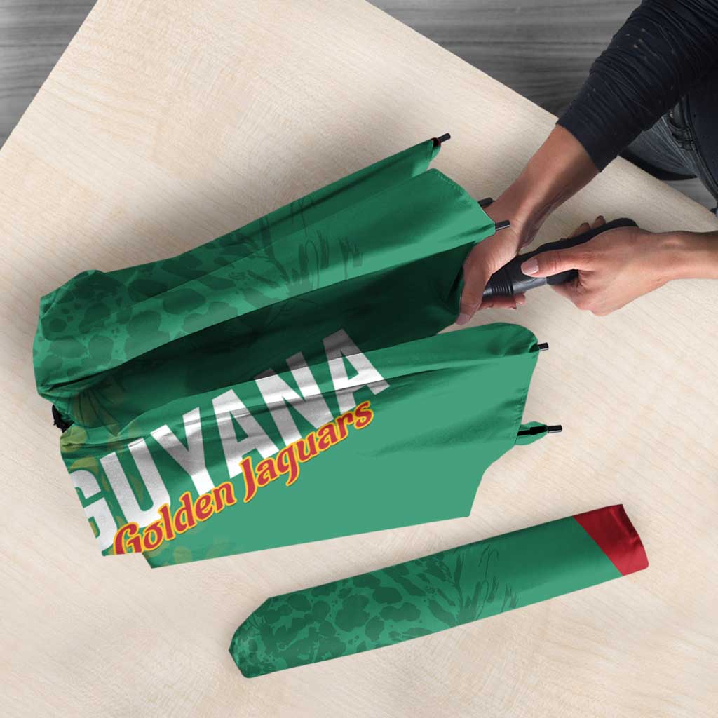 Custom Guyana Football Umbrella Go Golden Jaguars Green Version - Wonder Print Shop