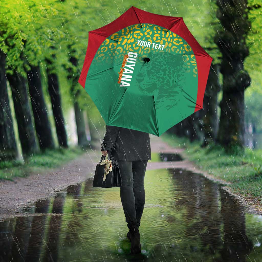 Custom Guyana Football Umbrella Go Golden Jaguars Green Version - Wonder Print Shop