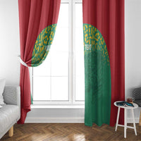 Custom Guyana Football Window Curtain Go Golden Jaguars Green Version - Wonder Print Shop