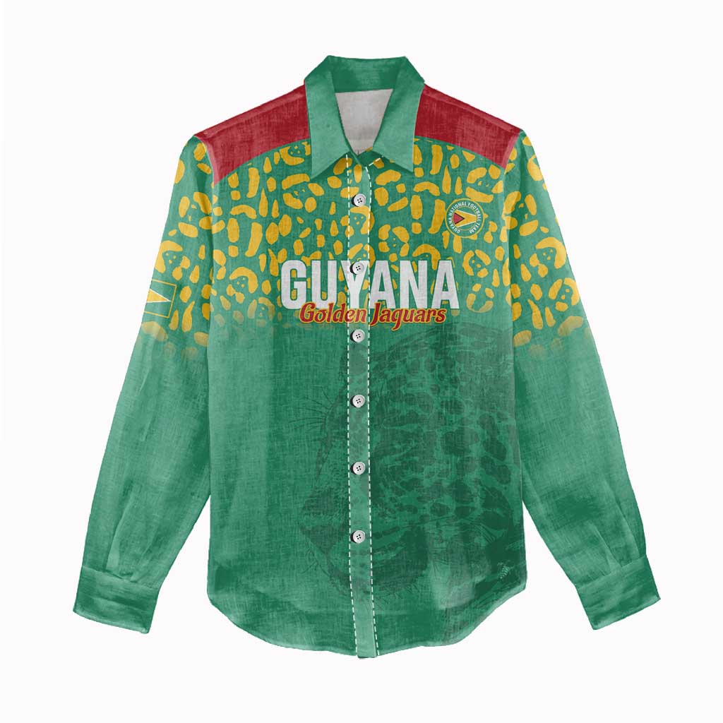 Custom Guyana Football Women Casual Shirt Go Golden Jaguars Green Version - Wonder Print Shop