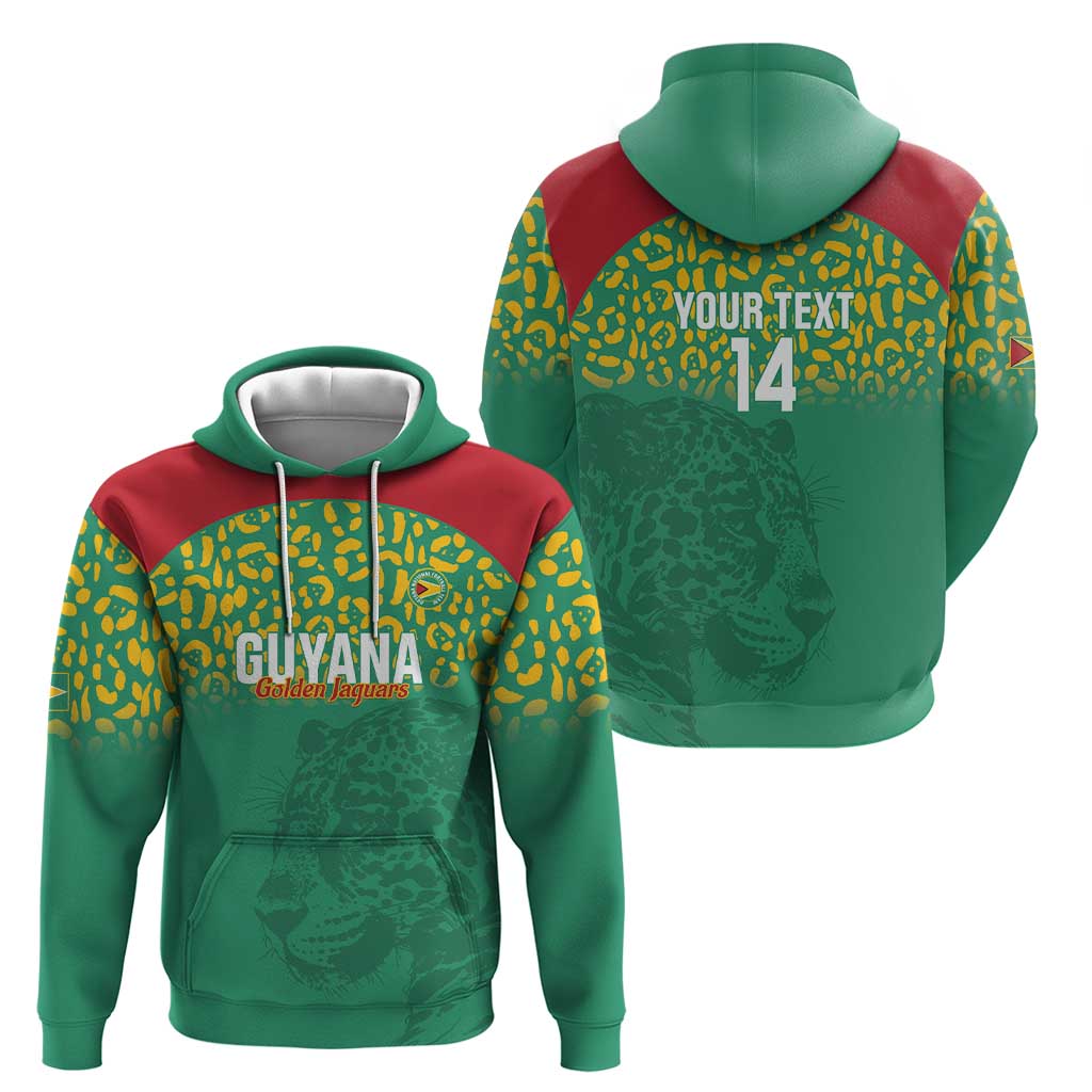Custom Guyana Football Zip Hoodie Go Golden Jaguars Green Version - Wonder Print Shop