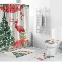 Trinidad And Tobago Christmas Bathroom Set Scarlet Ibis Wild Poinsettia Watercolor - Wonder Print Shop