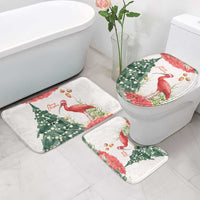 Trinidad And Tobago Christmas Bathroom Set Scarlet Ibis Wild Poinsettia Watercolor - Wonder Print Shop