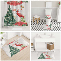 Trinidad And Tobago Christmas Bathroom Set Scarlet Ibis Wild Poinsettia Watercolor - Wonder Print Shop