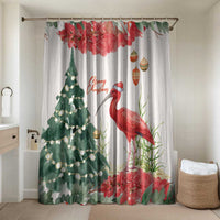 Trinidad And Tobago Christmas Bathroom Set Scarlet Ibis Wild Poinsettia Watercolor - Wonder Print Shop