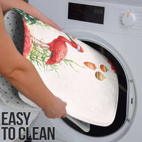 Trinidad And Tobago Christmas Bathroom Set Scarlet Ibis Wild Poinsettia Watercolor - Wonder Print Shop