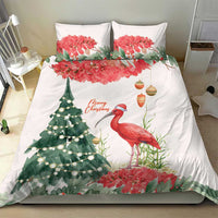 Trinidad And Tobago Christmas Bedding Set Scarlet Ibis Wild Poinsettia Watercolor - Wonder Print Shop