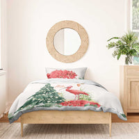 Trinidad And Tobago Christmas Bedding Set Scarlet Ibis Wild Poinsettia Watercolor - Wonder Print Shop