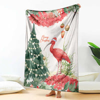 Trinidad And Tobago Christmas Blanket Scarlet Ibis Wild Poinsettia Watercolor - Wonder Print Shop