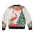 Personalized Trinidad And Tobago Christmas Bomber Jacket Scarlet Ibis Wild Poinsettia Watercolor - Wonder Print Shop
