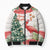 Personalized Trinidad And Tobago Christmas Bomber Puffer Jacket Scarlet Ibis Wild Poinsettia Watercolor - Wonder Print Shop