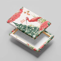 Trinidad And Tobago Christmas Canvas Wall Art Scarlet Ibis Wild Poinsettia Watercolor - Wonder Print Shop