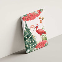 Trinidad And Tobago Christmas Canvas Wall Art Scarlet Ibis Wild Poinsettia Watercolor - Wonder Print Shop