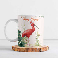 Personalized Trinidad And Tobago Christmas Ceramic Mug Scarlet Ibis Wild Poinsettia Watercolor - Wonder Print Shop