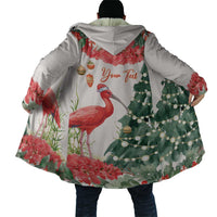 Personalized Trinidad And Tobago Christmas Cloak Scarlet Ibis Wild Poinsettia Watercolor - Wonder Print Shop